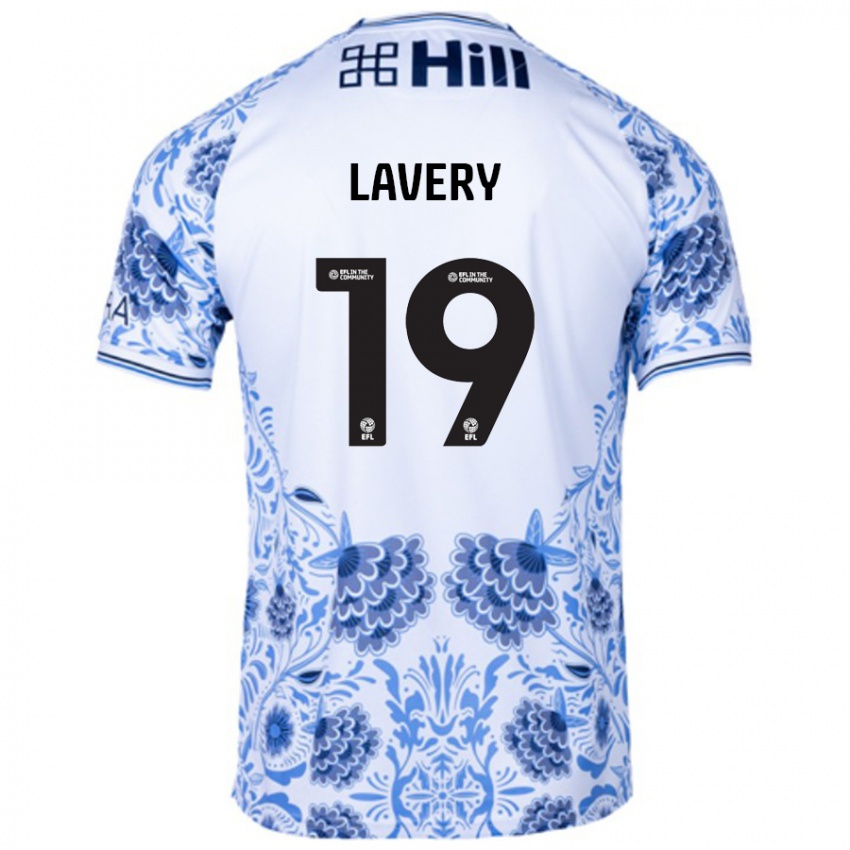 Børn Shayne Lavery #19 Hvid Blå Udebane Spillertrøjer 2024/25 Trøje T-Shirt