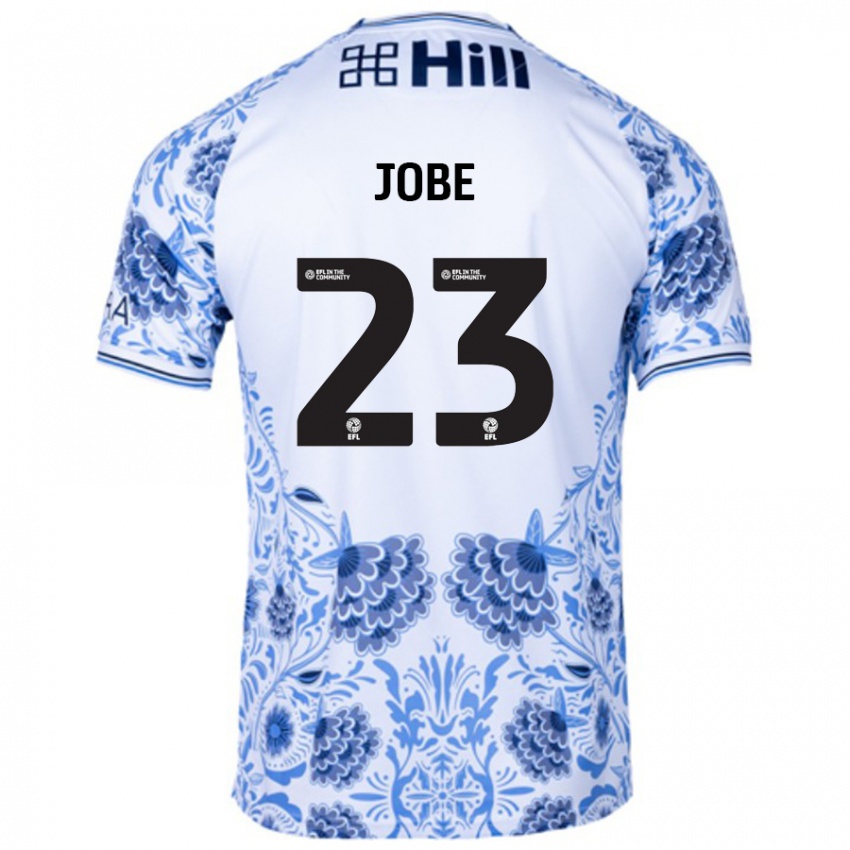 Børn Mamadou Jobe #23 Hvid Blå Udebane Spillertrøjer 2024/25 Trøje T-Shirt