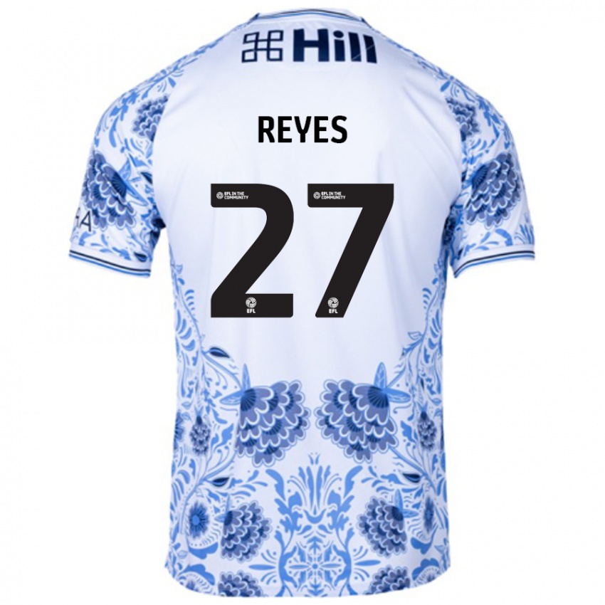 Børn Vicente Reyes #27 Hvid Blå Udebane Spillertrøjer 2024/25 Trøje T-Shirt