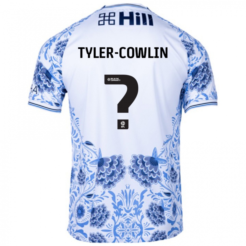 Børn Danny Tyler-Cowlin #0 Hvid Blå Udebane Spillertrøjer 2024/25 Trøje T-Shirt