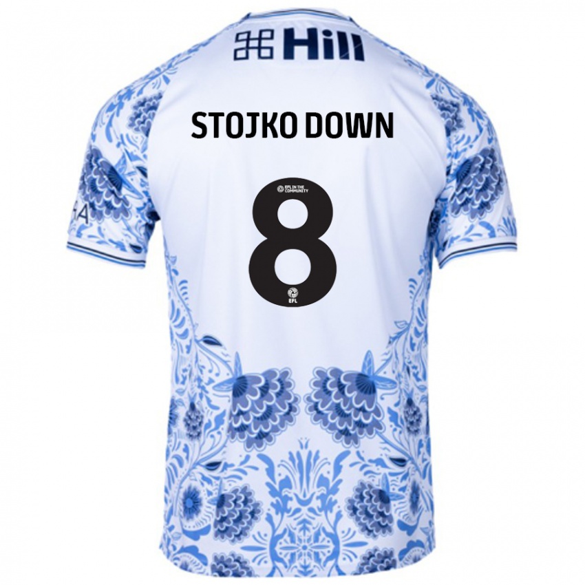 Børn Alysha Stojko-Down #8 Hvid Blå Udebane Spillertrøjer 2024/25 Trøje T-Shirt