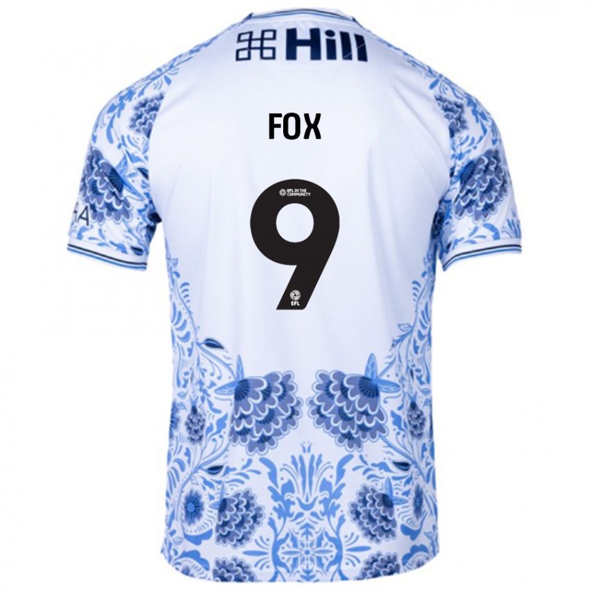 Børn Ruth Fox #9 Hvid Blå Udebane Spillertrøjer 2024/25 Trøje T-Shirt