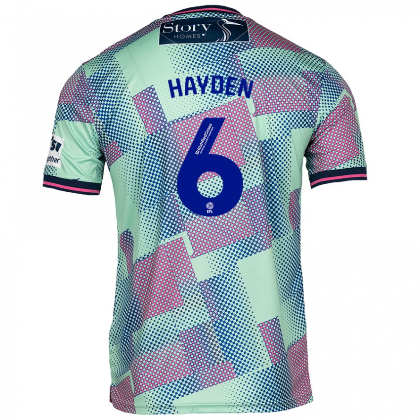 Børn Aaron Hayden #6 Grøn Udebane Spillertrøjer 2024/25 Trøje T-Shirt