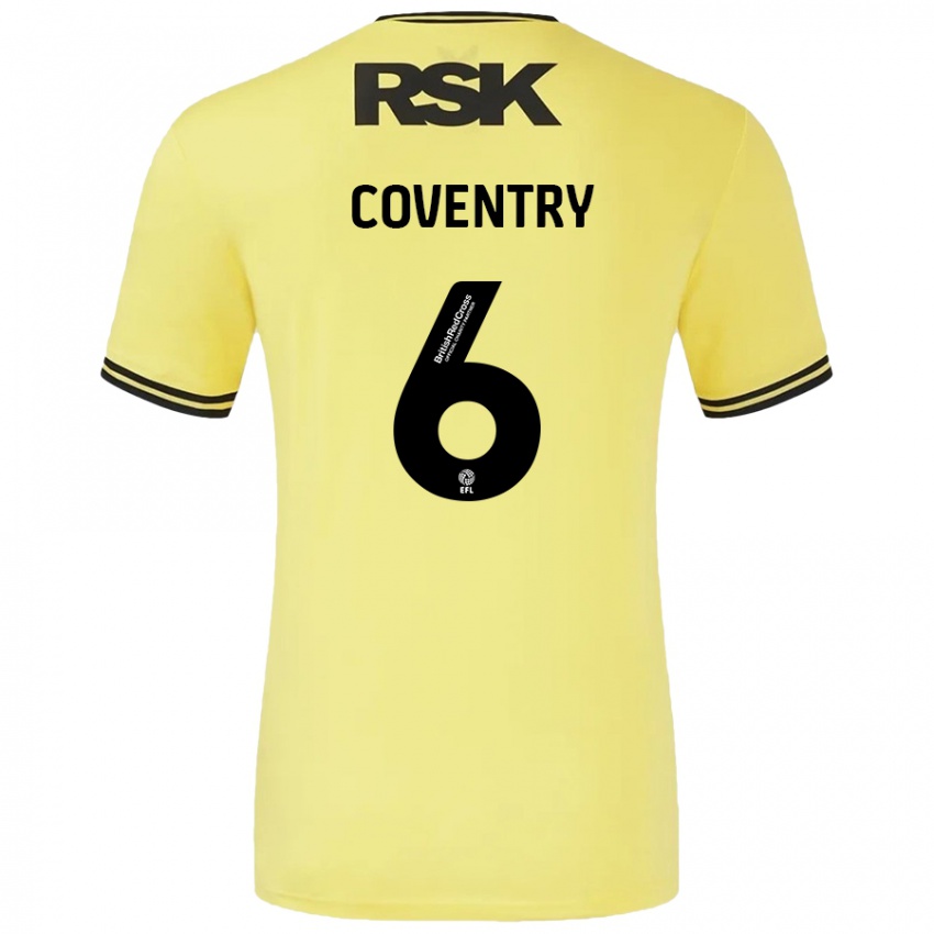 Børn Conor Coventry #6 Gul Sort Udebane Spillertrøjer 2024/25 Trøje T-Shirt