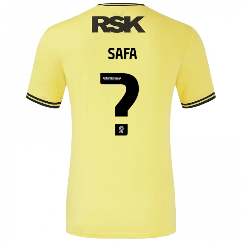 Børn Jacob Safa #0 Gul Sort Udebane Spillertrøjer 2024/25 Trøje T-Shirt