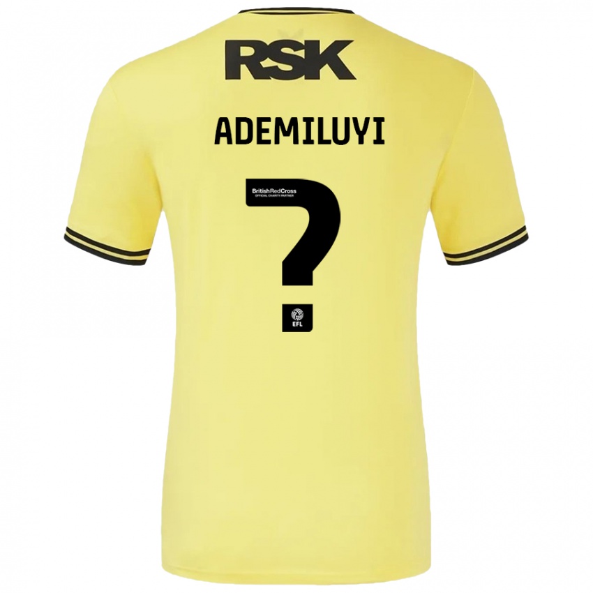 Børn Princess Ademiluyi #0 Gul Sort Udebane Spillertrøjer 2024/25 Trøje T-Shirt