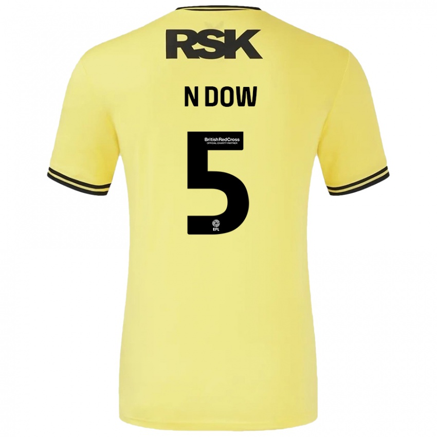 Børn Elisha N'dow #5 Gul Sort Udebane Spillertrøjer 2024/25 Trøje T-Shirt