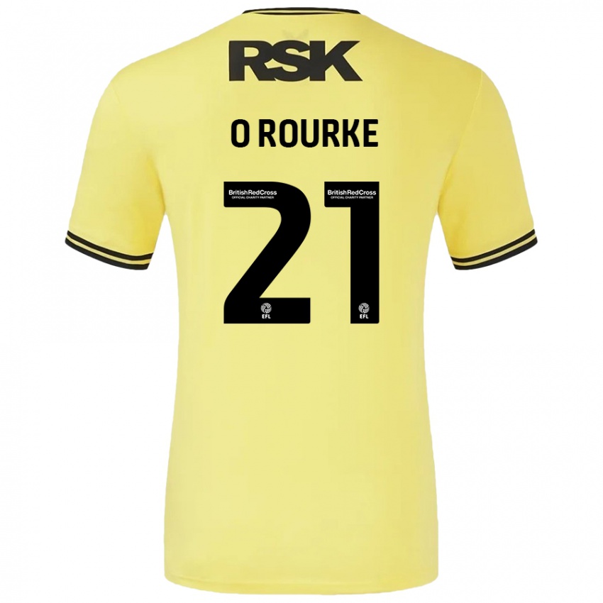 Børn Sophie O'rourke #21 Gul Sort Udebane Spillertrøjer 2024/25 Trøje T-Shirt