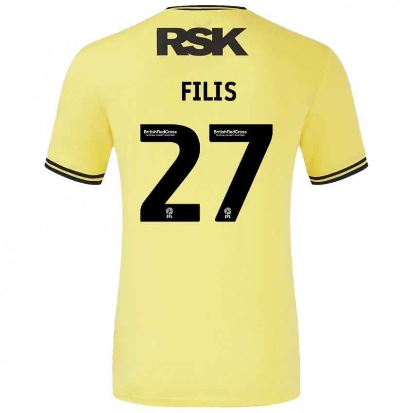 Børn Melisa Filis #27 Gul Sort Udebane Spillertrøjer 2024/25 Trøje T-Shirt