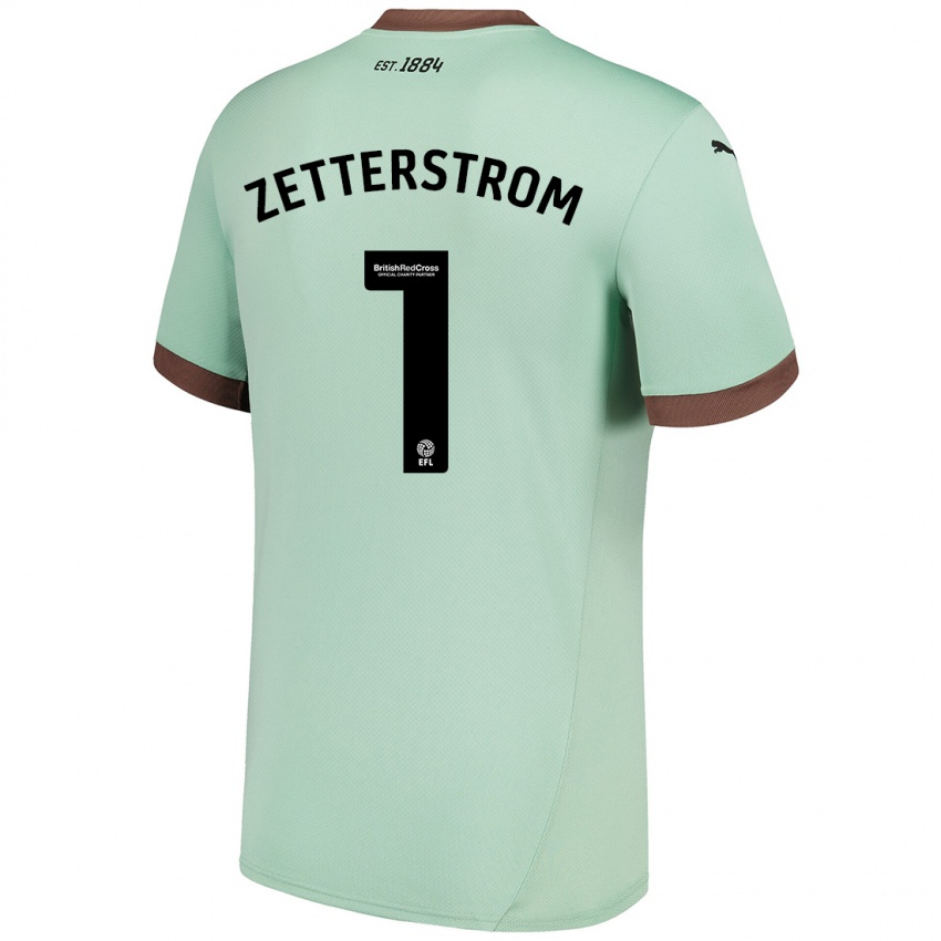 Børn Jacob Widell Zetterström #1 Bleg Grøn Udebane Spillertrøjer 2024/25 Trøje T-Shirt