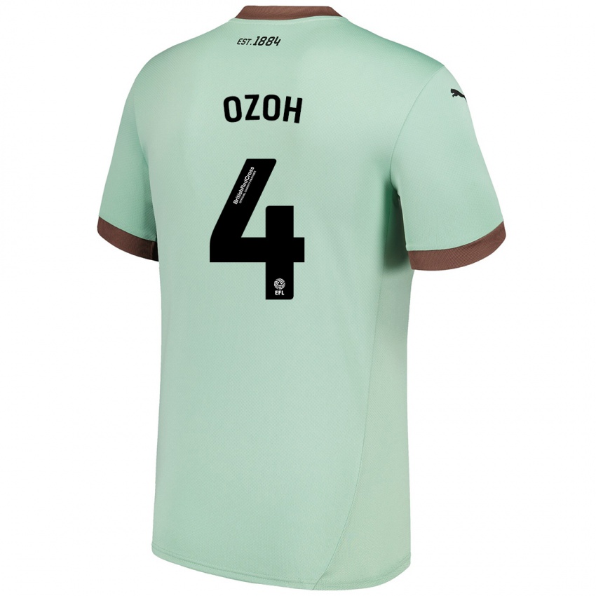 Børn David Ozoh #4 Bleg Grøn Udebane Spillertrøjer 2024/25 Trøje T-Shirt