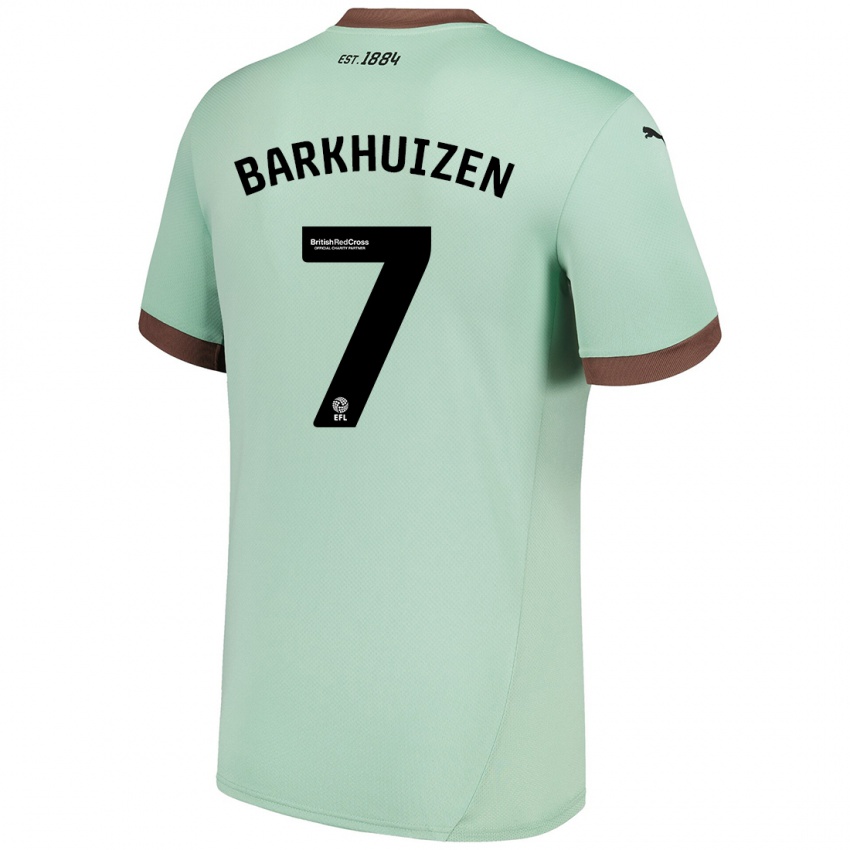 Børn Tom Barkhuizen #7 Bleg Grøn Udebane Spillertrøjer 2024/25 Trøje T-Shirt