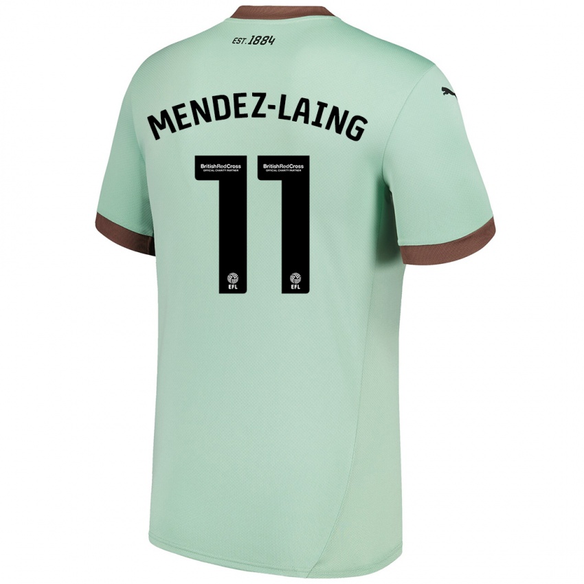 Børn Nathaniel Méndez-Laing #11 Bleg Grøn Udebane Spillertrøjer 2024/25 Trøje T-Shirt