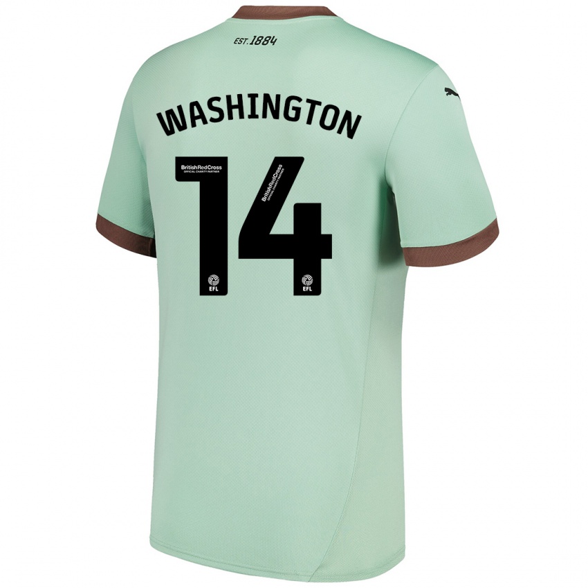 Børn Conor Washington #14 Bleg Grøn Udebane Spillertrøjer 2024/25 Trøje T-Shirt