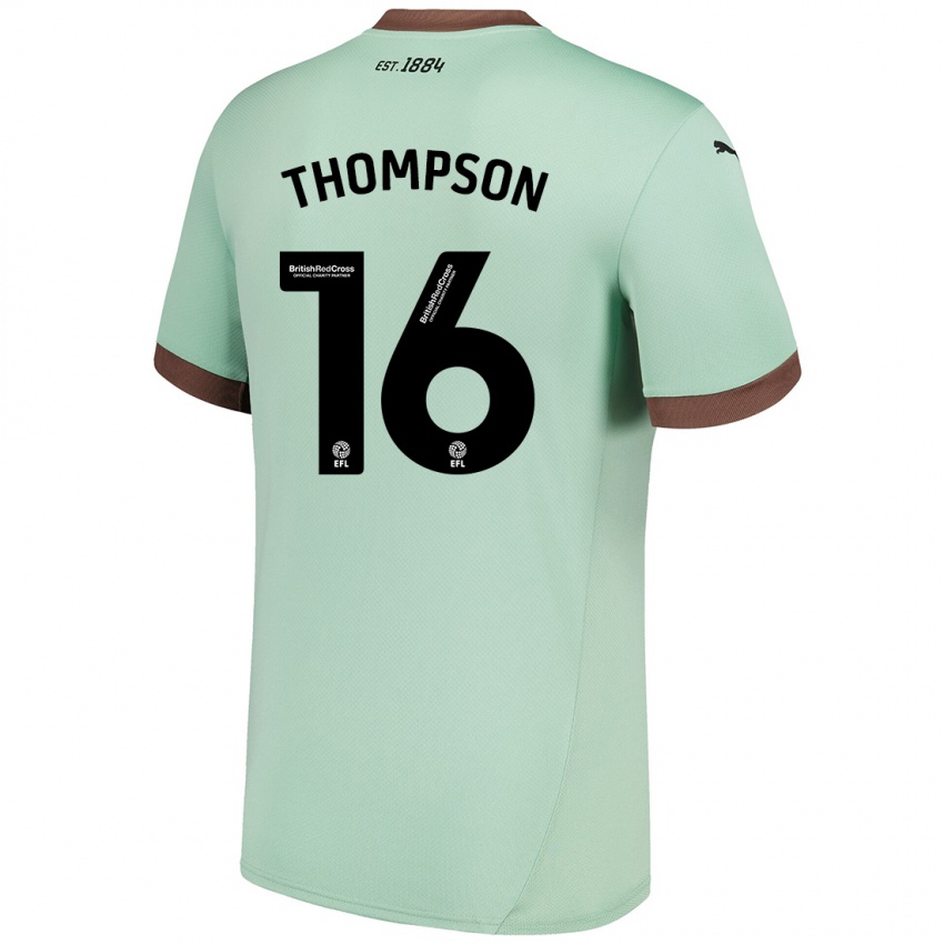 Børn Liam Thompson #16 Bleg Grøn Udebane Spillertrøjer 2024/25 Trøje T-Shirt