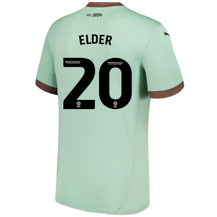 Børn Callum Elder #20 Bleg Grøn Udebane Spillertrøjer 2024/25 Trøje T-Shirt