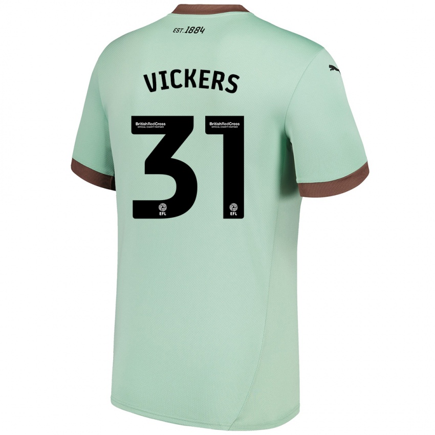 Børn Josh Vickers #31 Bleg Grøn Udebane Spillertrøjer 2024/25 Trøje T-Shirt