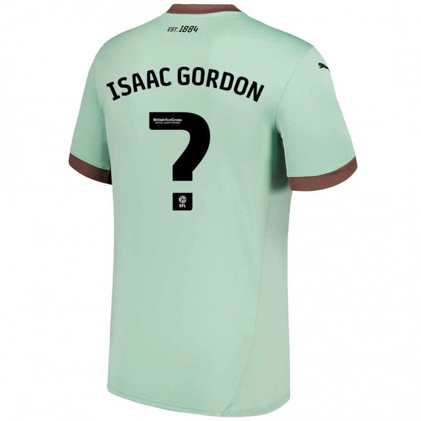 Børn Isaac Gordon #0 Bleg Grøn Udebane Spillertrøjer 2024/25 Trøje T-Shirt