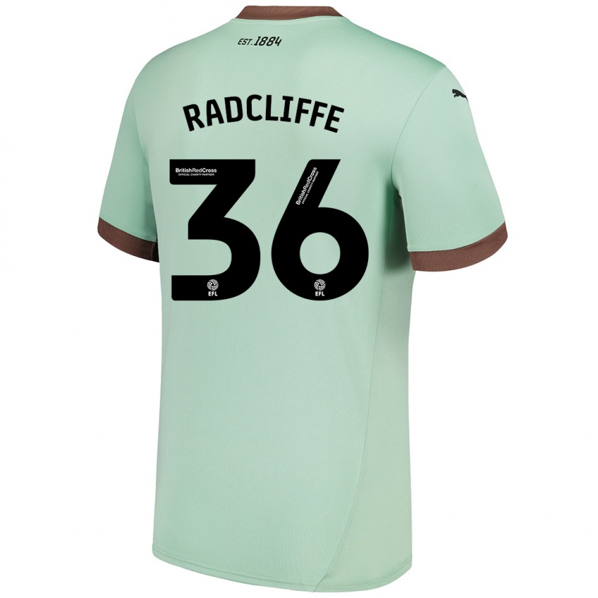 Børn Ben Radcliffe #36 Bleg Grøn Udebane Spillertrøjer 2024/25 Trøje T-Shirt