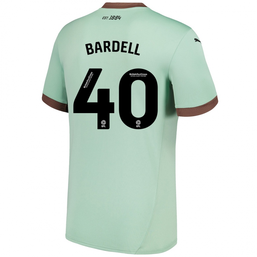 Børn Max Bardell #40 Bleg Grøn Udebane Spillertrøjer 2024/25 Trøje T-Shirt