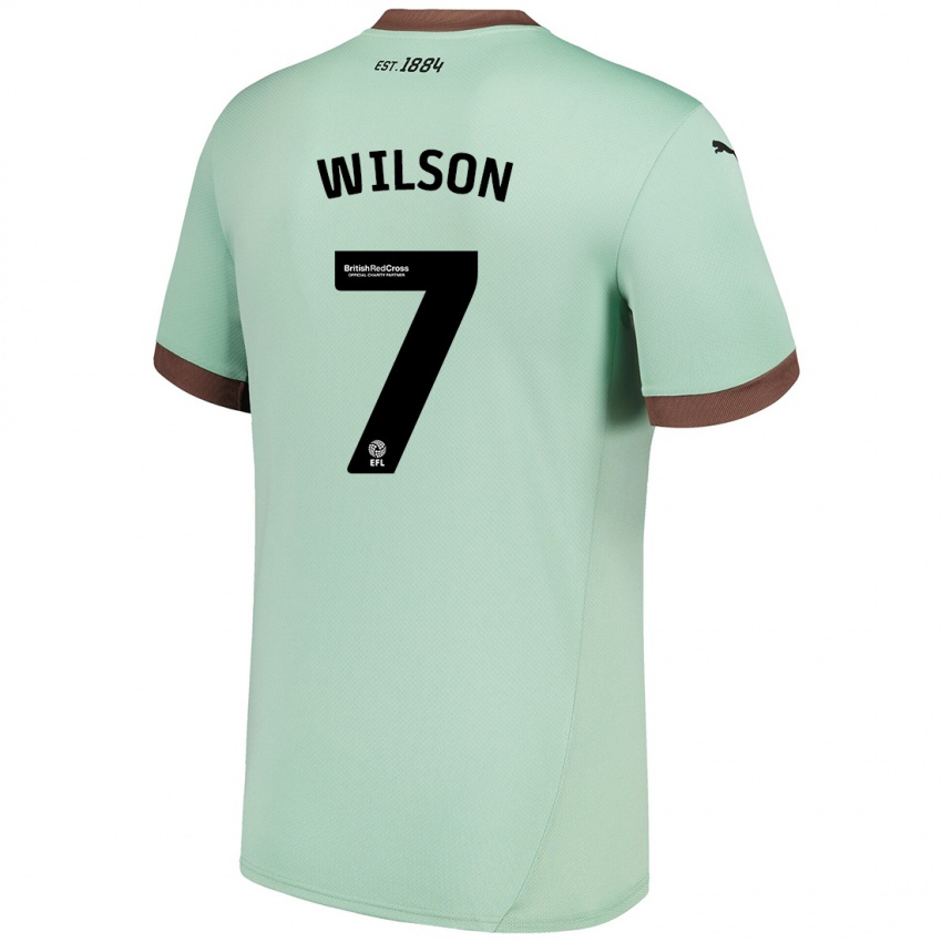 Børn Emelia Wilson #7 Bleg Grøn Udebane Spillertrøjer 2024/25 Trøje T-Shirt