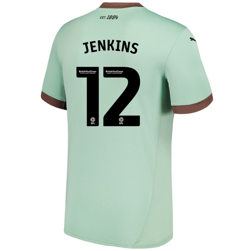 Børn Camille Jenkins #12 Bleg Grøn Udebane Spillertrøjer 2024/25 Trøje T-Shirt