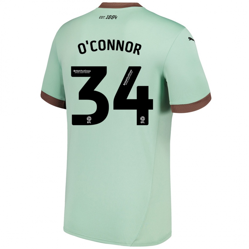 Børn Dolcie O'connor #34 Bleg Grøn Udebane Spillertrøjer 2024/25 Trøje T-Shirt