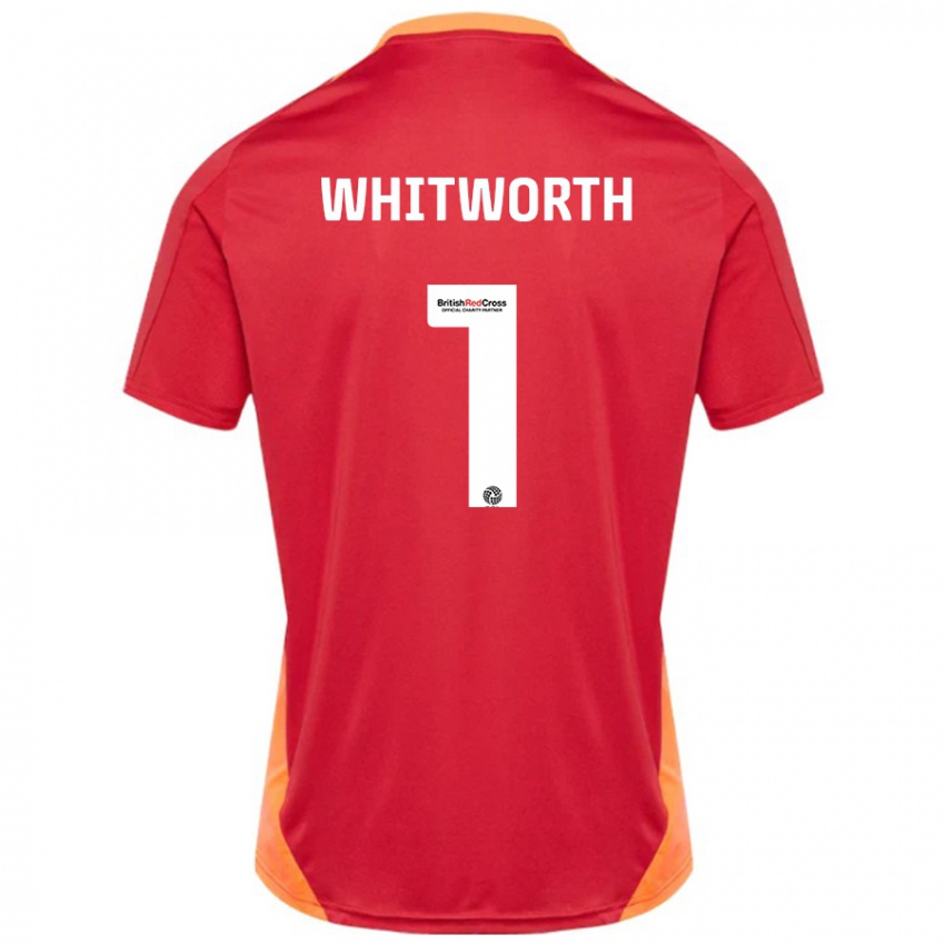 Børn Joe Whitworth #1 Blå Off White Udebane Spillertrøjer 2024/25 Trøje T-Shirt