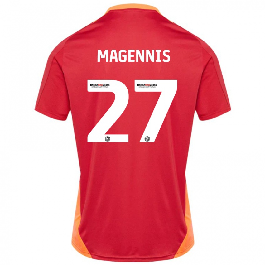 Børn Josh Magennis #27 Blå Off White Udebane Spillertrøjer 2024/25 Trøje T-Shirt