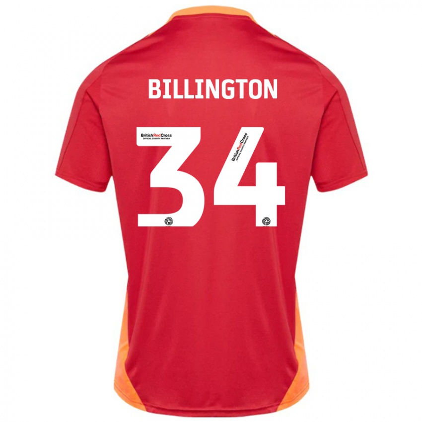 Børn Gabe Billington #34 Blå Off White Udebane Spillertrøjer 2024/25 Trøje T-Shirt