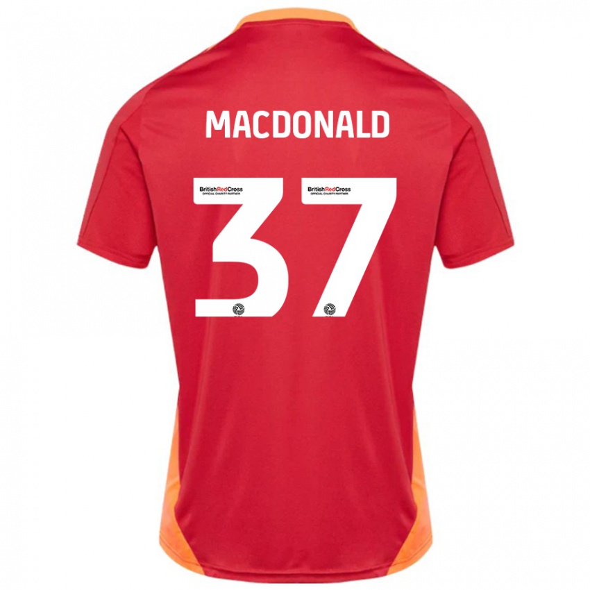 Børn Shaun Macdonald #37 Blå Off White Udebane Spillertrøjer 2024/25 Trøje T-Shirt