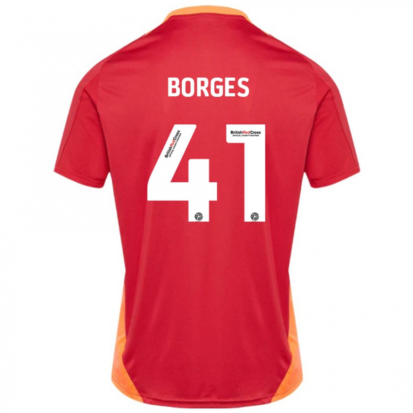 Børn Pedro Borges #41 Blå Off White Udebane Spillertrøjer 2024/25 Trøje T-Shirt