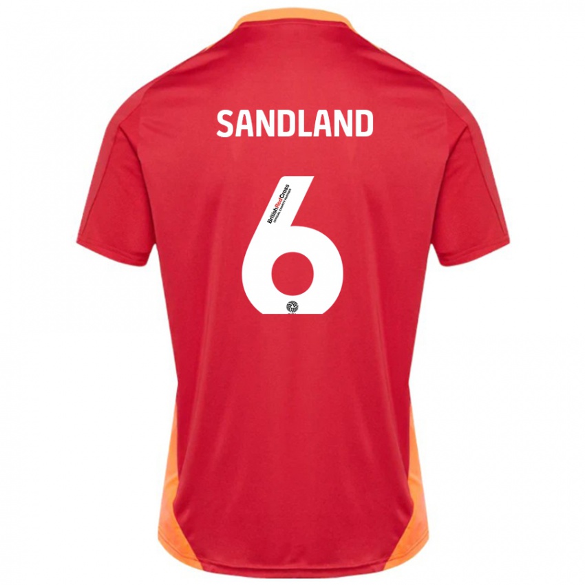 Børn Jess Sandland #6 Blå Off White Udebane Spillertrøjer 2024/25 Trøje T-Shirt