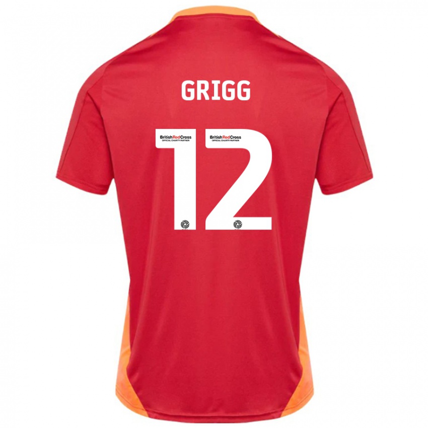 Børn Katie Grigg #12 Blå Off White Udebane Spillertrøjer 2024/25 Trøje T-Shirt