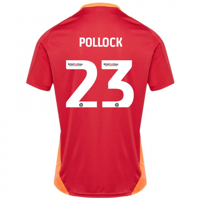 Børn Amber Pollock #23 Blå Off White Udebane Spillertrøjer 2024/25 Trøje T-Shirt