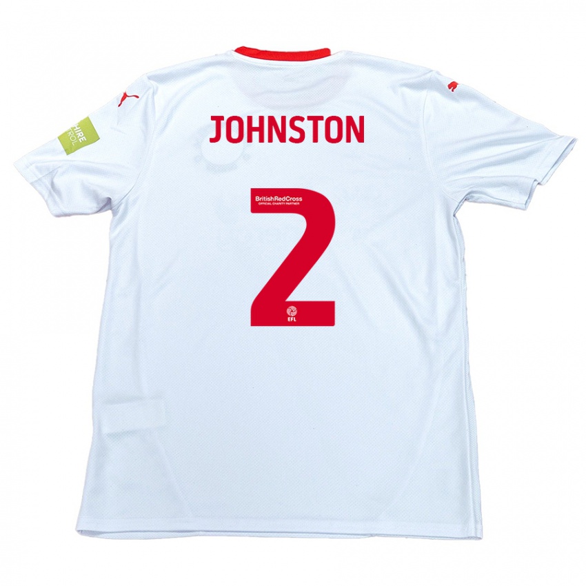 Børn Carl Johnston #2 Hvid Udebane Spillertrøjer 2024/25 Trøje T-Shirt