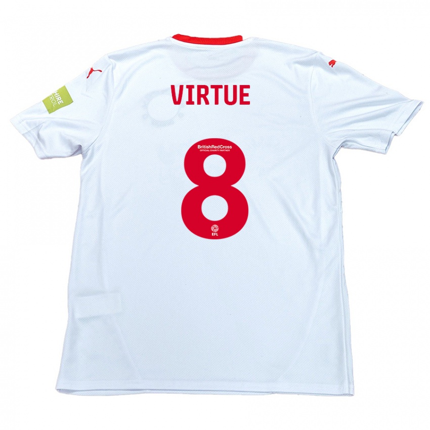 Børn Matty Virtue #8 Hvid Udebane Spillertrøjer 2024/25 Trøje T-Shirt