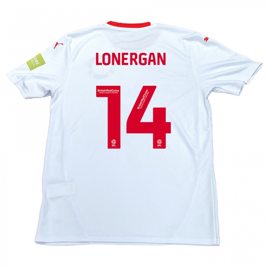 Børn Tommy Lonergan #14 Hvid Udebane Spillertrøjer 2024/25 Trøje T-Shirt