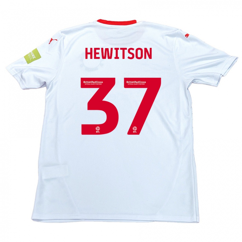 Børn Luke Hewitson #37 Hvid Udebane Spillertrøjer 2024/25 Trøje T-Shirt