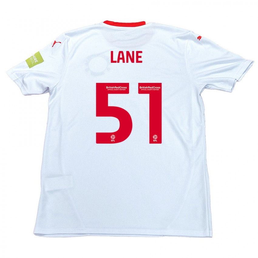 Børn Mikey Lane #51 Hvid Udebane Spillertrøjer 2024/25 Trøje T-Shirt