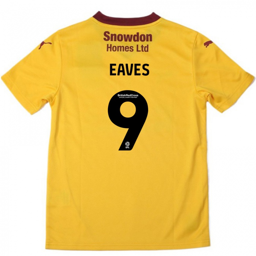 Børn Tom Eaves #9 Orange Bourgogne Udebane Spillertrøjer 2024/25 Trøje T-Shirt