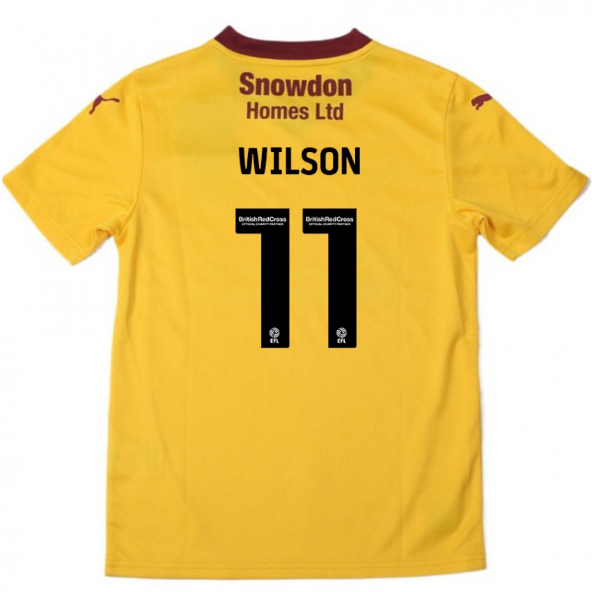 Børn James Wilson #11 Orange Bourgogne Udebane Spillertrøjer 2024/25 Trøje T-Shirt