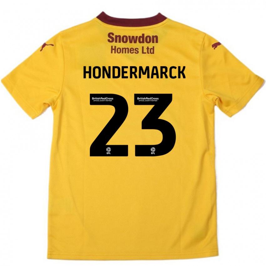 Børn William Hondermarck #23 Orange Bourgogne Udebane Spillertrøjer 2024/25 Trøje T-Shirt