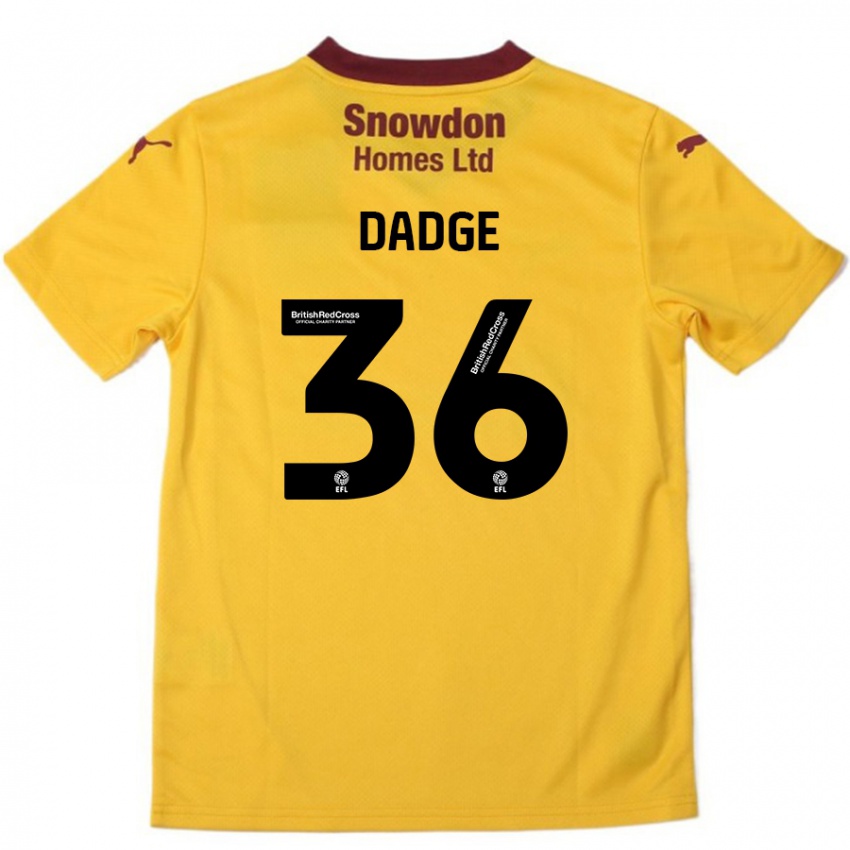 Børn James Dadge #36 Orange Bourgogne Udebane Spillertrøjer 2024/25 Trøje T-Shirt