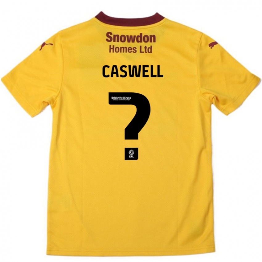 Børn Jordan Caswell #0 Orange Bourgogne Udebane Spillertrøjer 2024/25 Trøje T-Shirt