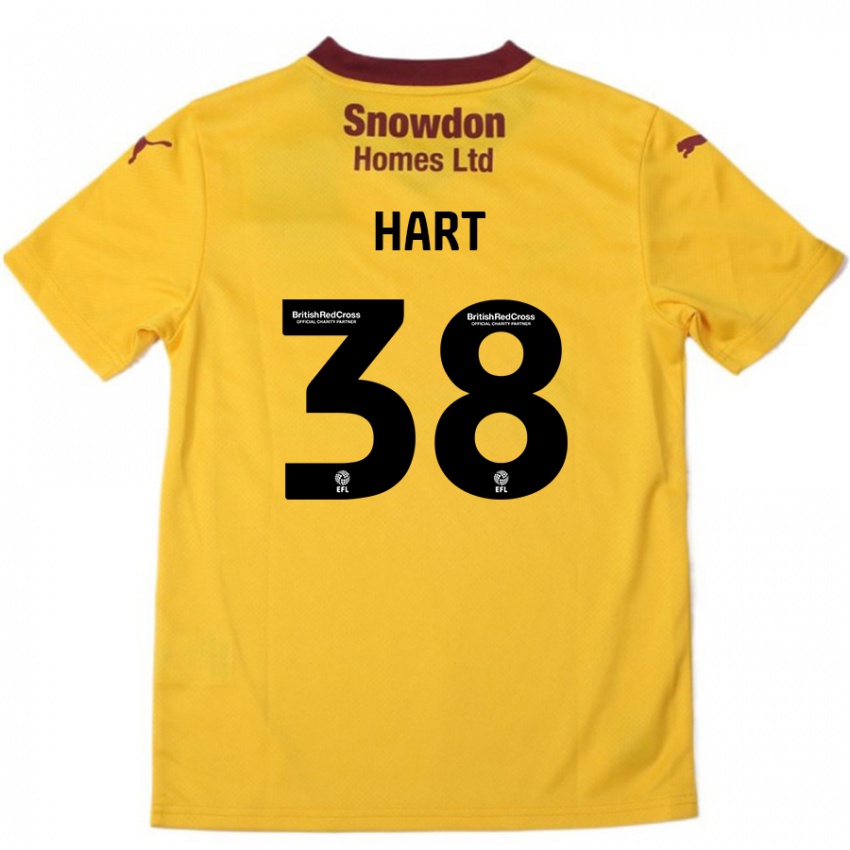 Børn Jamari Hart #38 Orange Bourgogne Udebane Spillertrøjer 2024/25 Trøje T-Shirt