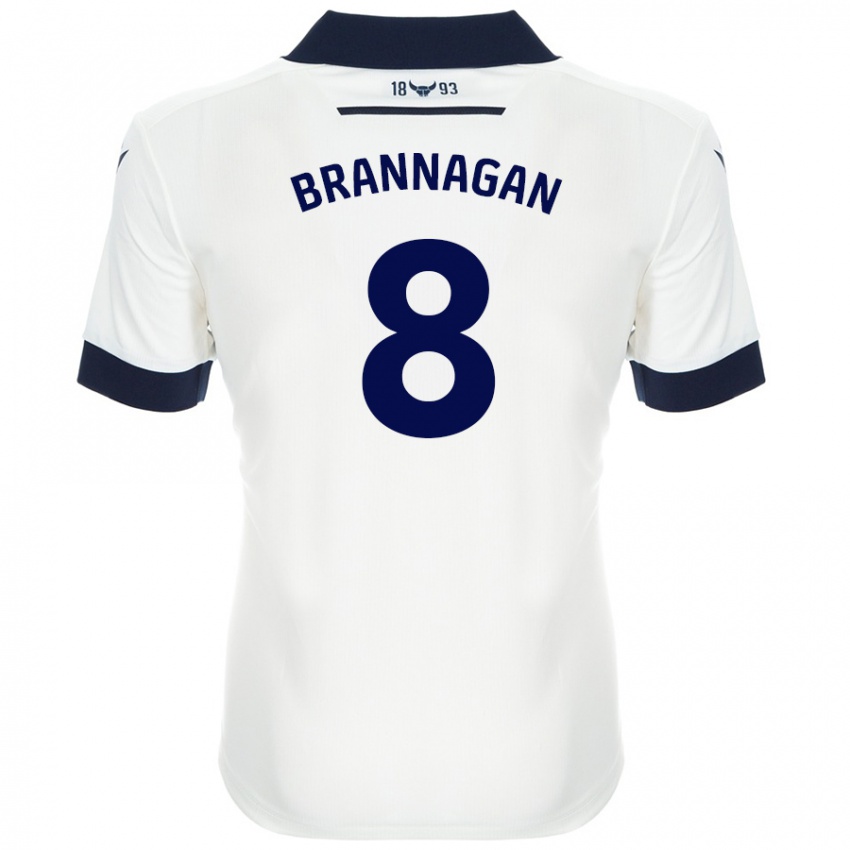 Børn Cameron Brannagan #8 Hvid Marineblå Udebane Spillertrøjer 2024/25 Trøje T-Shirt