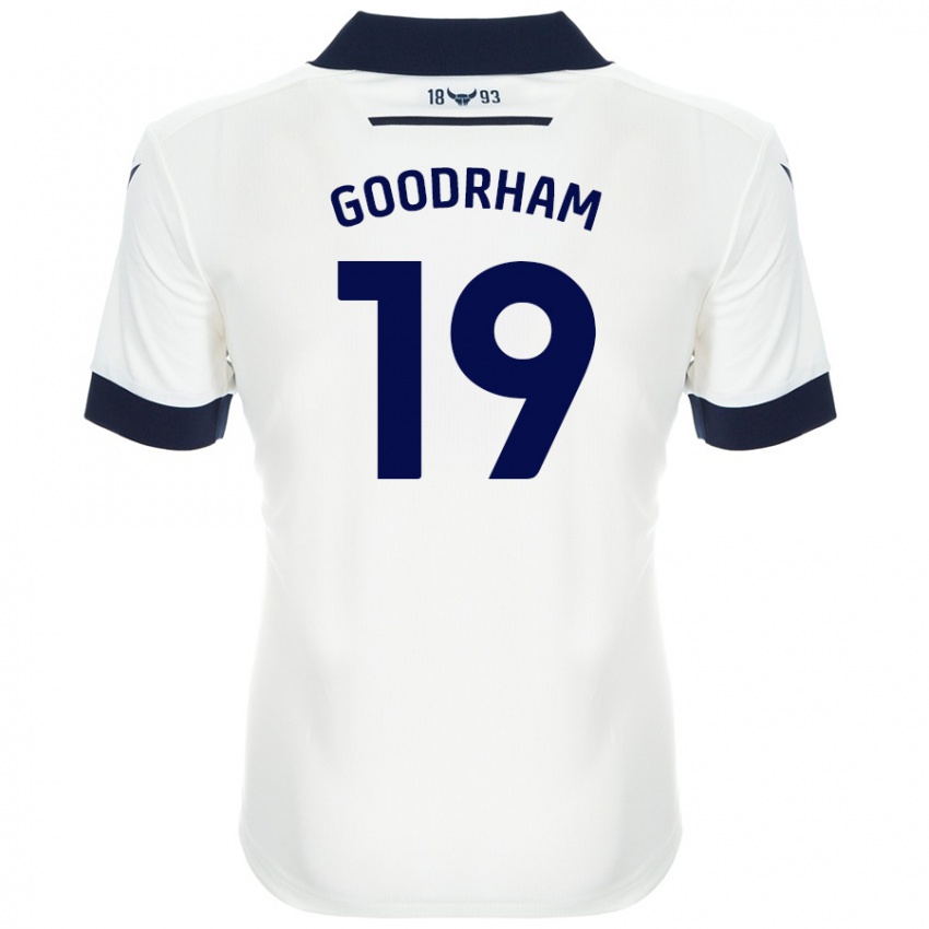 Børn Tyler Goodrham #19 Hvid Marineblå Udebane Spillertrøjer 2024/25 Trøje T-Shirt