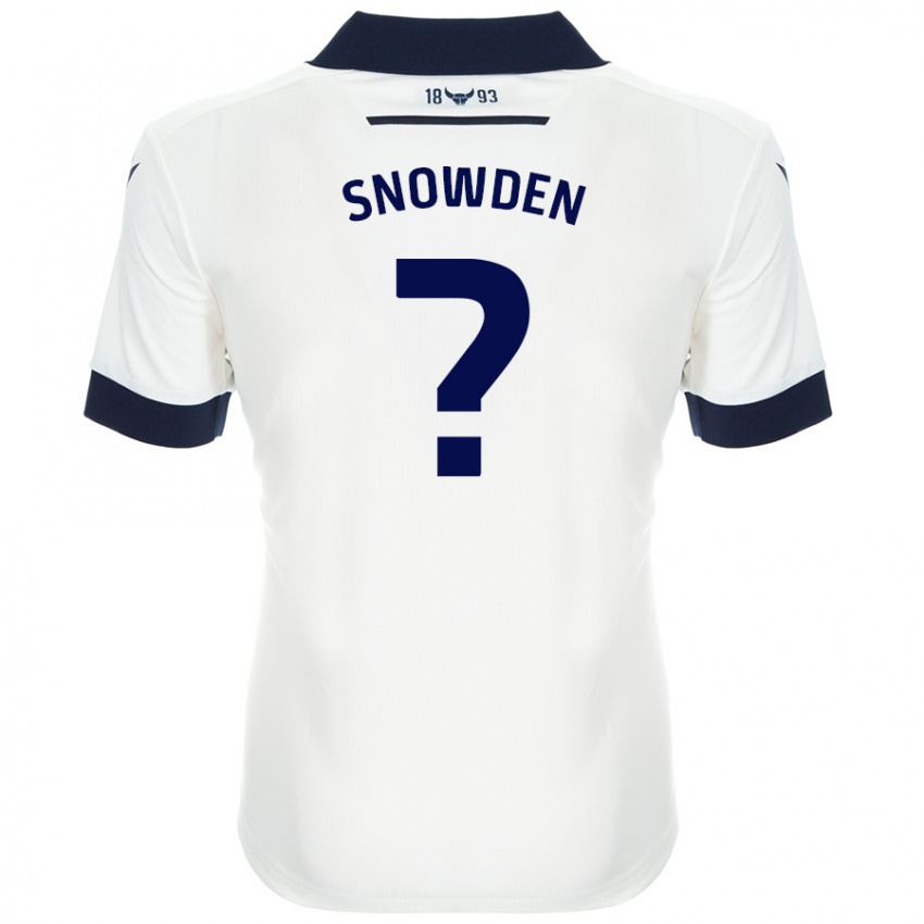 Børn Leo Snowden #0 Hvid Marineblå Udebane Spillertrøjer 2024/25 Trøje T-Shirt