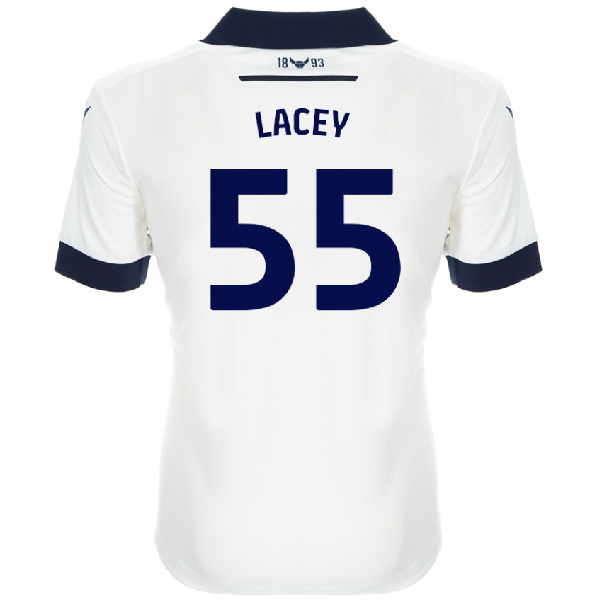 Børn Aaron Lacey #55 Hvid Marineblå Udebane Spillertrøjer 2024/25 Trøje T-Shirt